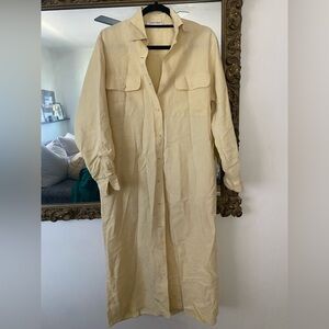 Butter 🧈 Yellow Vintage Calvin Klein Linen Dress